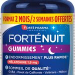 Forté Pharma - FortéNuit Gummies - Mélatonine 1,9 mg, Valériane, Tilleul, GABA, Mélisse - Gummies Sommeil Complément Alimentaire – Endormissement Rapide - 60 gommes, 1/soir
